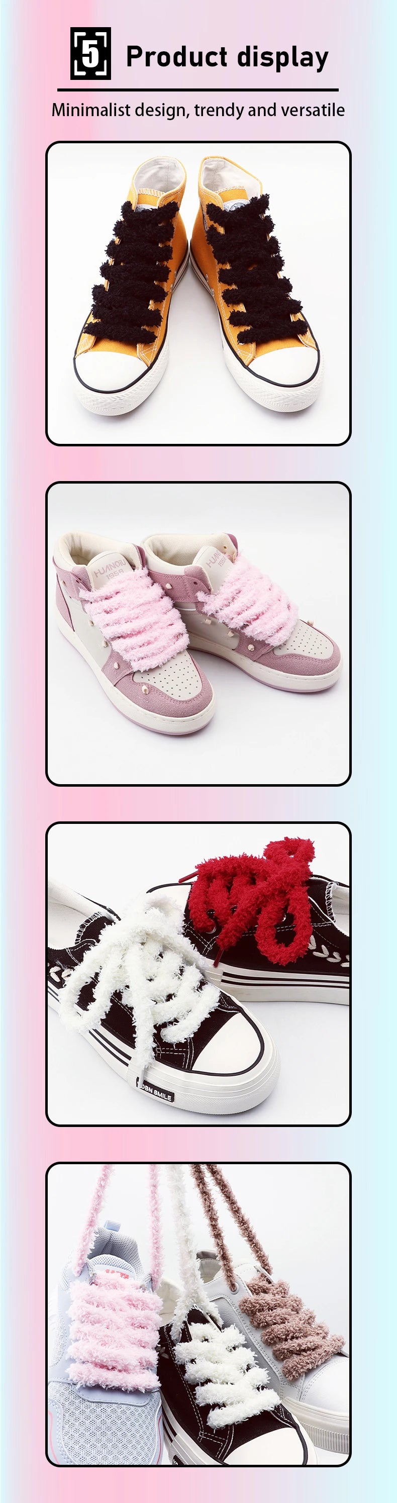 Fashion round plush laces Quality 1cm wide Sneakers Flats Casual laces Shoe accessories 80 /100 /120 /140 /160 Laces 1Pair