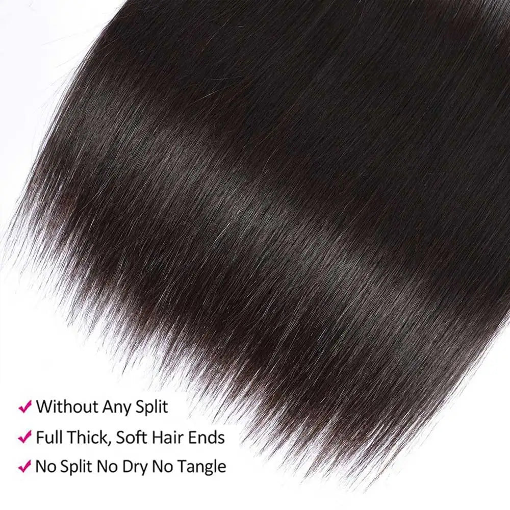 12-42 Inch Bone Straight Human Hair Bundles Brazilian Human Hair Weave Human Hair Long Remy Hair Extension Natural Black