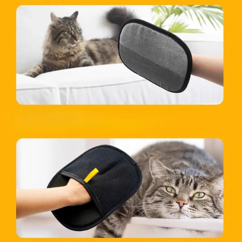 Cat Hair Brush Pet Removal Gloves Double-Sided Pet Grooming Gloves Kitten Cleaning Tool Dog Deshedding Brush Pet Supplies ﻿