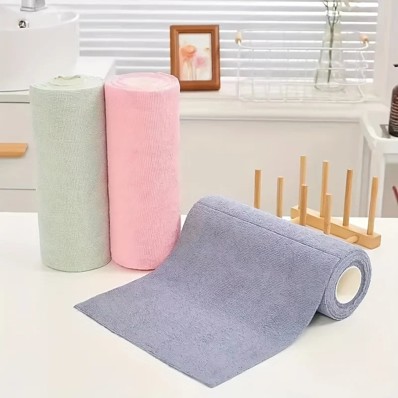 20 Sheets/Roll Microfiber Dishcloth – Multi-Functional Double-Sided Kitchen Cloth, Ideal for Utensil Cleaning, Kitchen Accessory