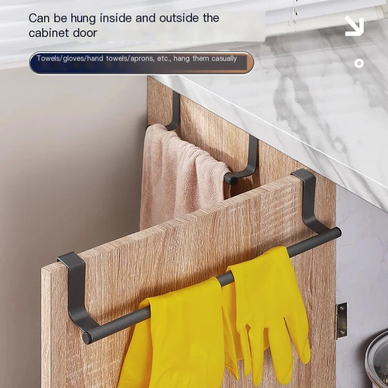 Non Perforated Stainless Steel Towel Rack, Towel Pole, Bathroom Single Pole Towel Rack, Cabinet Door Pendant, Storage Rack