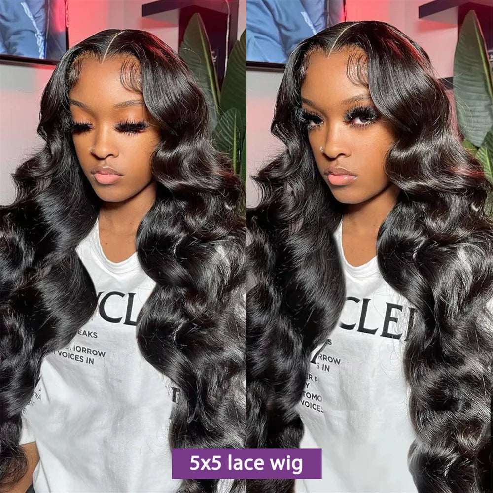 250% Density 40 Inch Body Wave Human Hair Wig Brazilian Pre Plucked 13x4 13x6 HD Transparent Lace Frontal  Wigs For Black Women