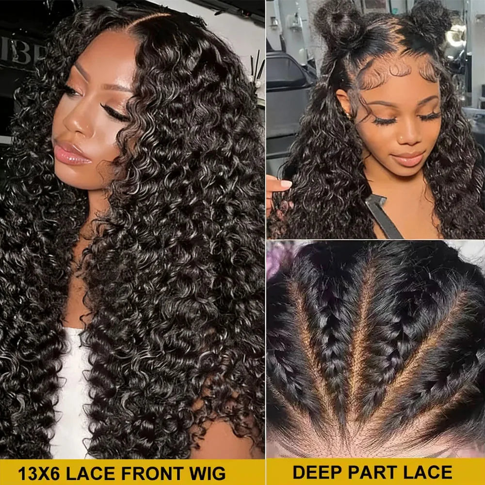 HD Transparent Lace Front Human Hair Wigs Jerry Curly Wig Lace Closure Wigs Human Hair Wig 13x4 13x6 Frontal Wigs