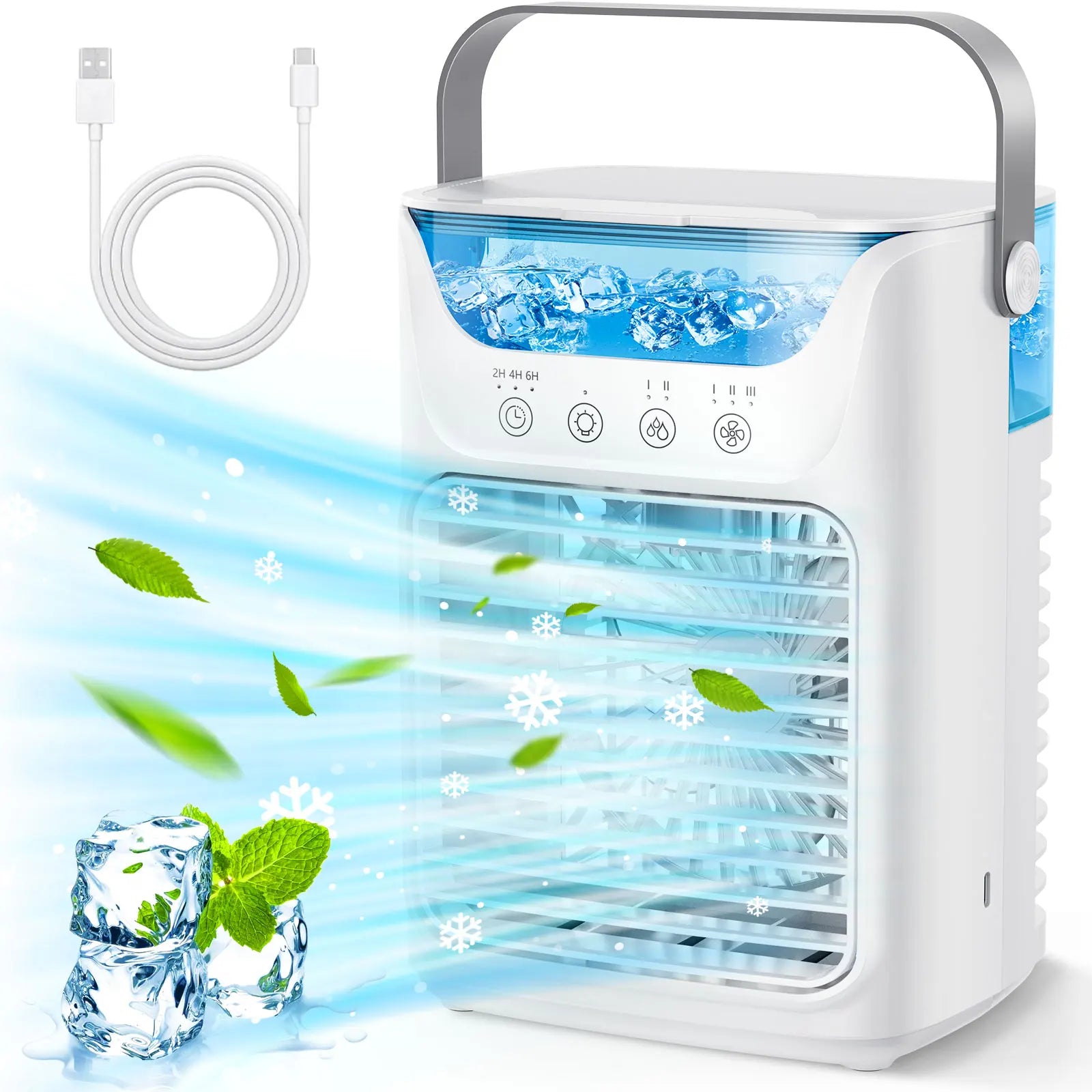 Portable Mini Desktop Air Conditioner Fan with Timer Small Room Spray Water AC for Cooling  Air Conditioning for Room