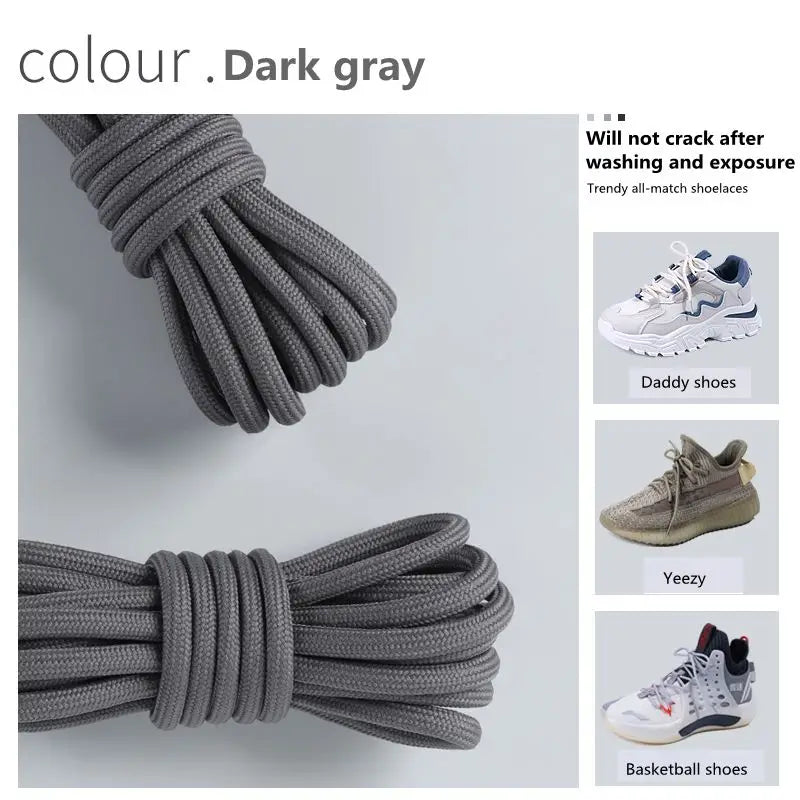 1 Pair New Round Shoe laces for Sneakers Yezy 350 Original Shoelaces for Shoes Polyester Solid Off White Laces Sport Shoestrings