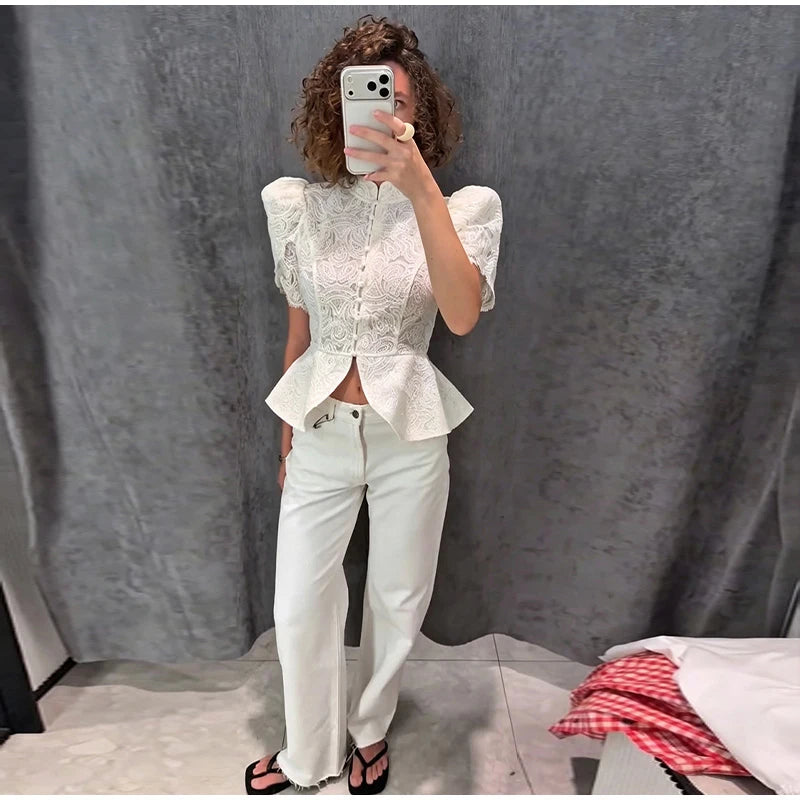 Solid Color Jacquard Glossy Satin Tops Women Chic Stand Collar Single Breasted Slim Fit Short Coats 2026 Lady Daily Outwear New