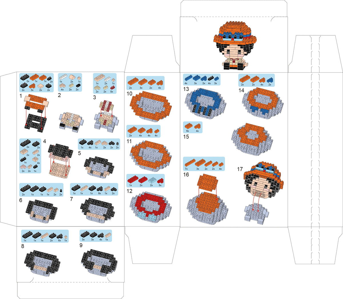 ONE PIECE Sun God Nika Luffy Micro Building Block Chopper Ace Buggy 3D Anime Model Assembly Mini Bricks Figure Toys For Gift