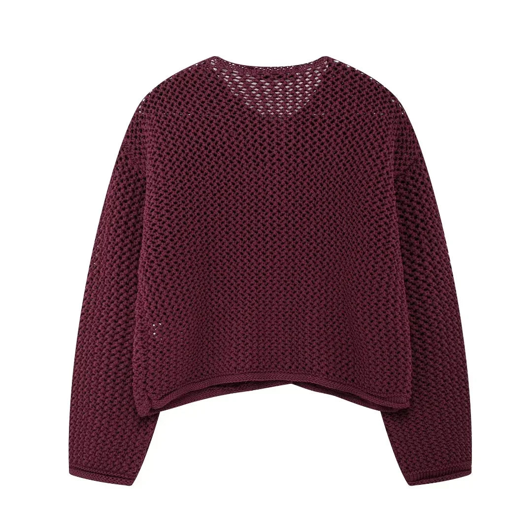HXAO Knitted Sweater Cardigan For Women Autumn Long Sleeve Cropped Cardigans Ladies Outerwears Winter Button Knit Sweater