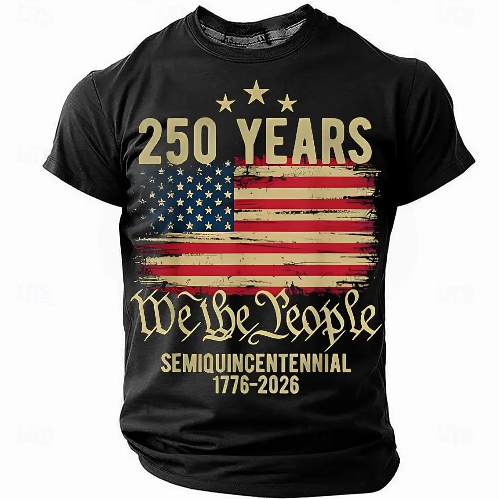 America 250th Birthday Eagle Flag 250 Years 1776-2026 Unisex Men's T-Shirts Casual Style Man Women Tees Vintage Men's Clothing