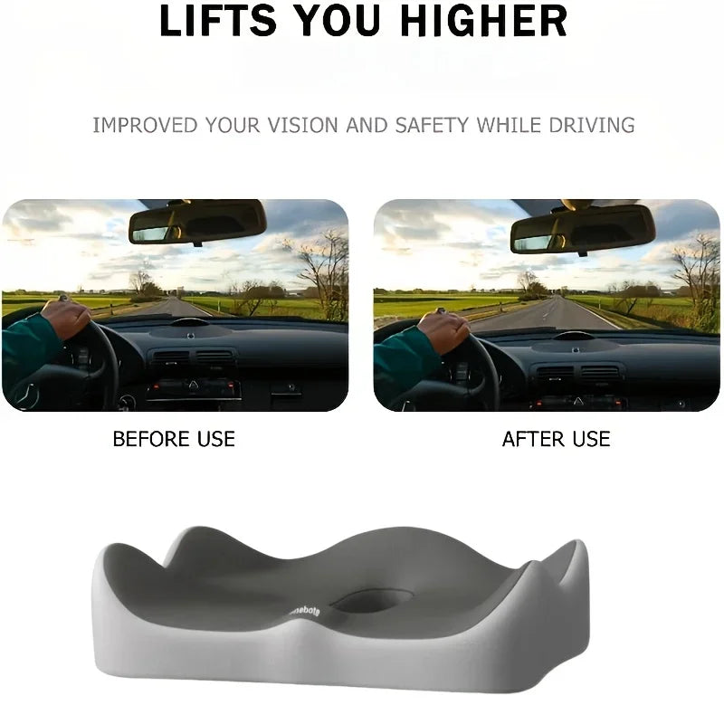 1pc 3D Lumbar Support Car Cushion, Memory Foam Ergonomic for Lower Back Pain Relief, Also for Office & Wheelchair Use