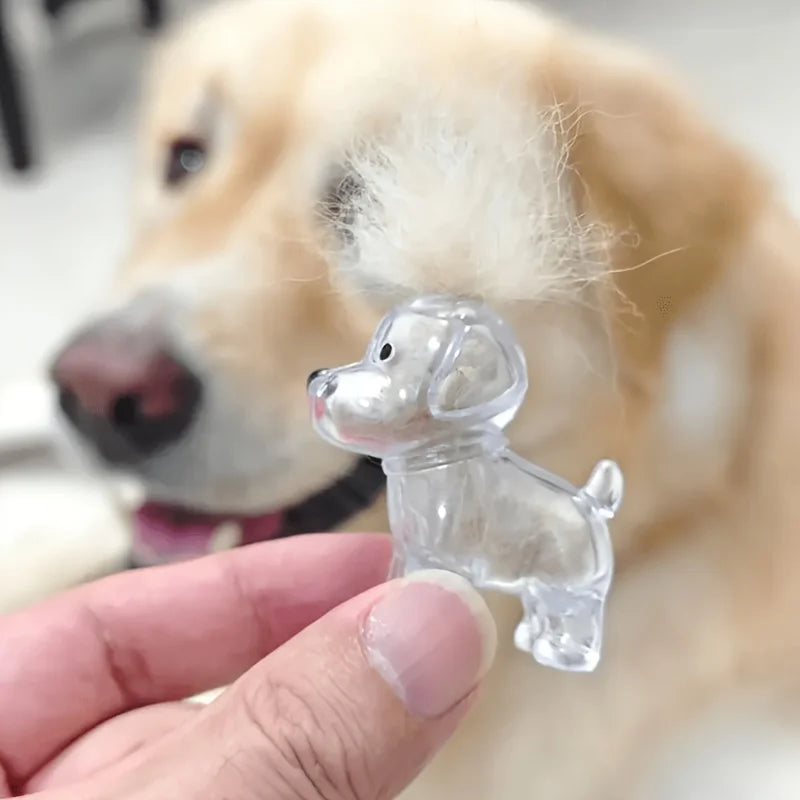 Transparent Dog Hair Storage Container Adorable Pet Keepsake Capsule Pendant With Key Ring for Pet Lovers DIY Memorial Keychain