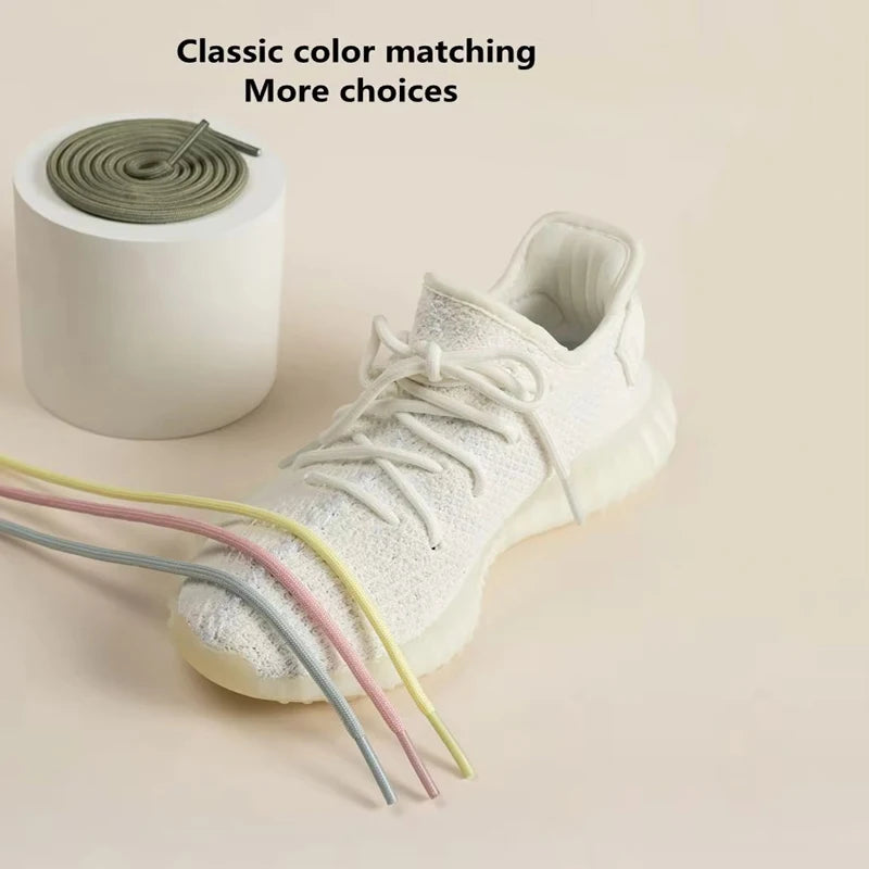 1 Pair New Round Shoe laces for Sneakers Yezy 350 Original Shoelaces for Shoes Polyester Solid Off White Laces Sport Shoestrings