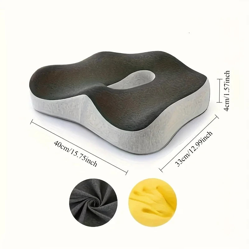 1pc 3D Lumbar Support Car Cushion, Memory Foam Ergonomic for Lower Back Pain Relief, Also for Office & Wheelchair Use