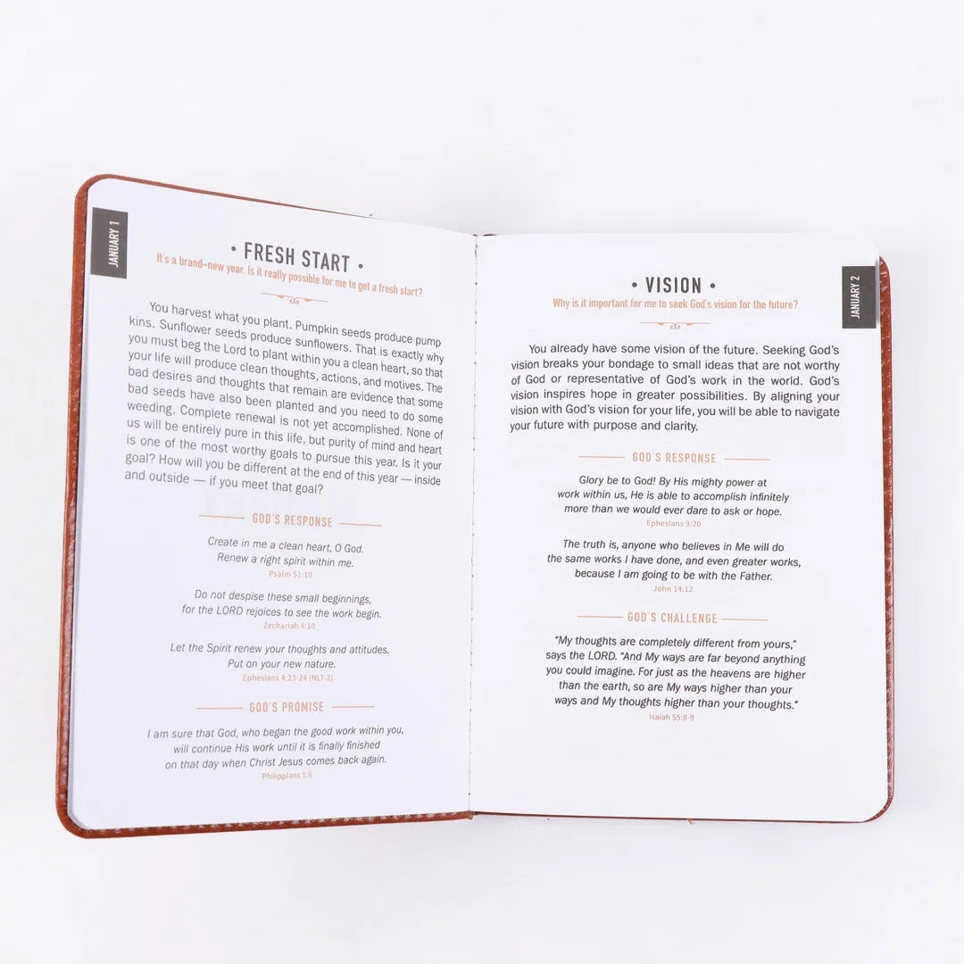 One Minute with God for Men 365 Devotions, Brown Faux Leather Flexcove Books
