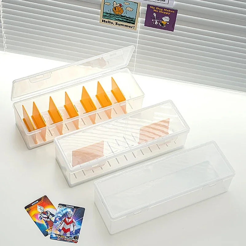 1Pc Clear Plastic Compartmentalized Organizer Box Holds 550+ Game Cards Storage Box With Adjustable Divider For PTCG/MTG Cards