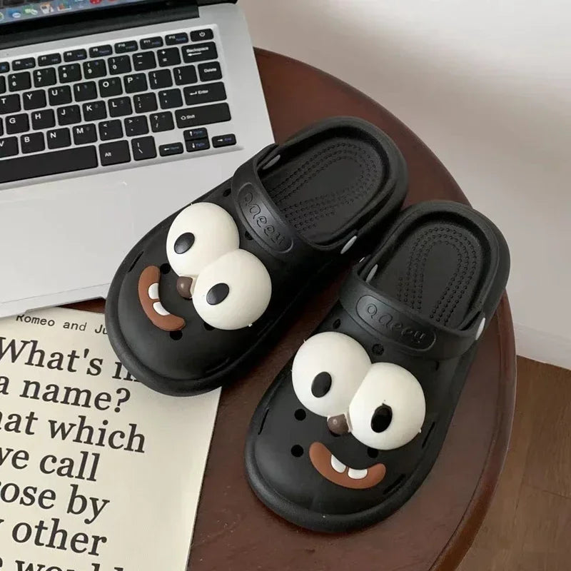 1 Pair Cute Big Eyed Hole Shoe Charms Cartoon Funny Fun Shoes Decoration Kids Adult DIY Shoe Buckles Slipper Accessories Fashion