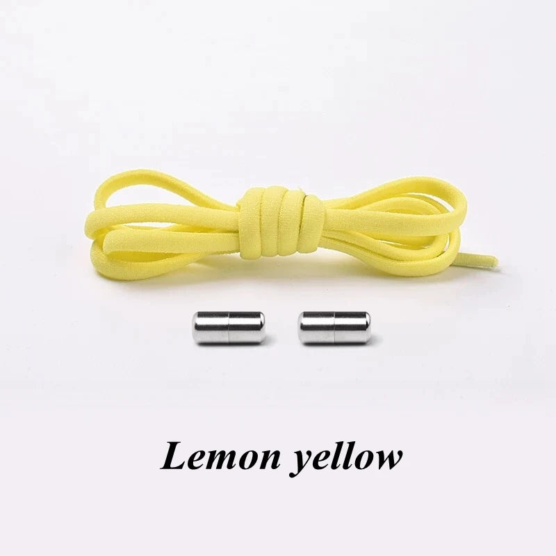 1Pair No tie Shoelaces Round Elastic Shoe Laces For Kids and Adult Sneakers Shoelace Quick Lazy Laces 21 Color Shoestrings