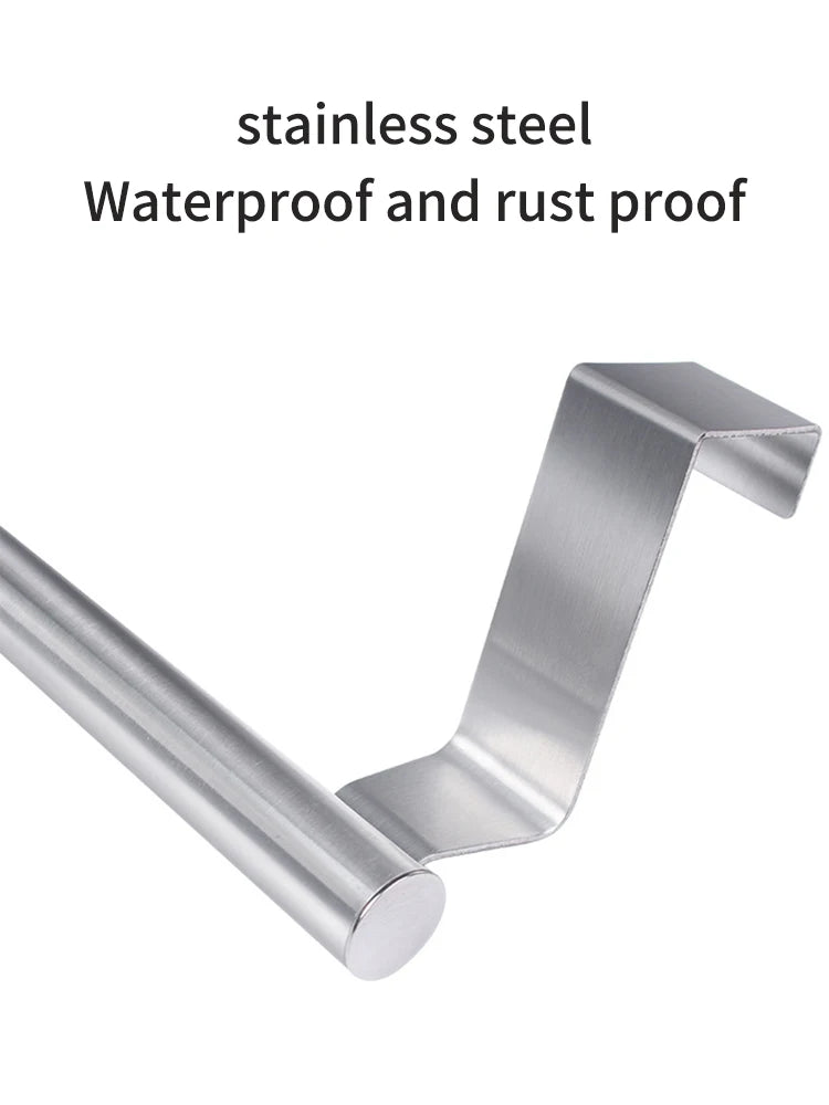 Non Perforated Stainless Steel Towel Rack, Towel Pole, Bathroom Single Pole Towel Rack, Cabinet Door Pendant, Storage Rack