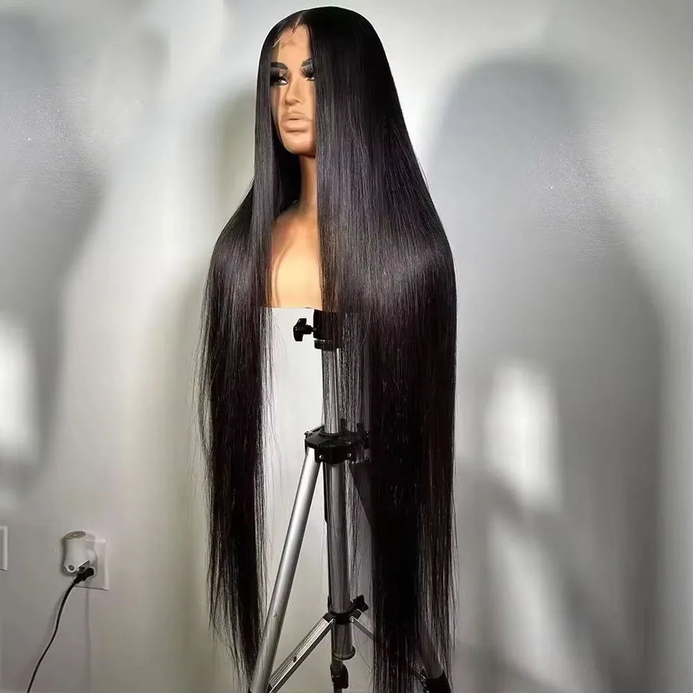 40 Inch Bone Straight Human Hair Wig 13x4 13x6 HD Transparent Lace Wigs Brazilian Full Lace Frontal Wig For Women 250% Density