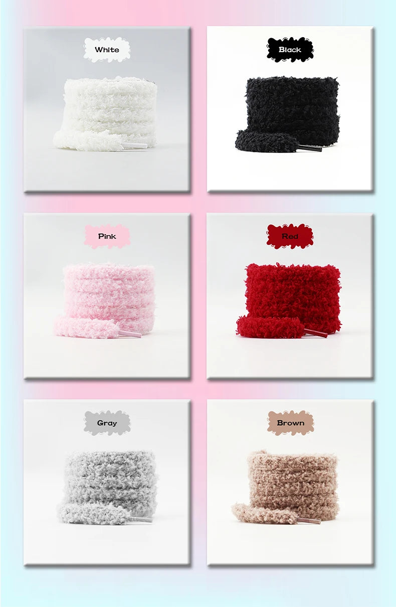 Fashion round plush laces Quality 1cm wide Sneakers Flats Casual laces Shoe accessories 80 /100 /120 /140 /160 Laces 1Pair