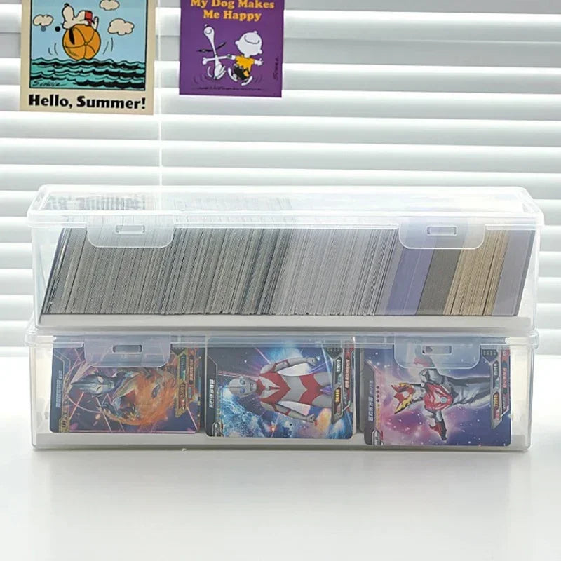1Pc Clear Plastic Compartmentalized Organizer Box Holds 550+ Game Cards Storage Box With Adjustable Divider For PTCG/MTG Cards