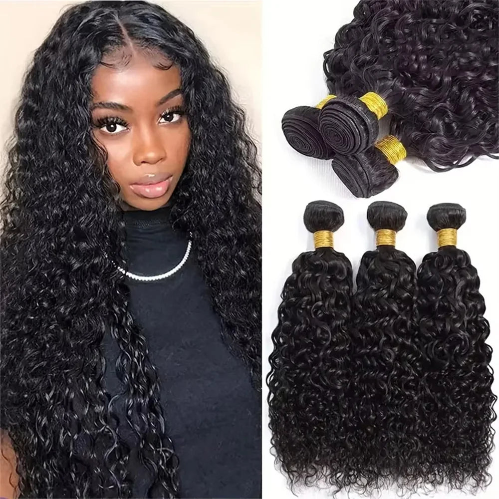 Burmese Curly Bundles Human Hair 30 34 40 Inch Deep Wave Raw Hair Bundles Unprocessed Double Weft Hair Extensions Weave