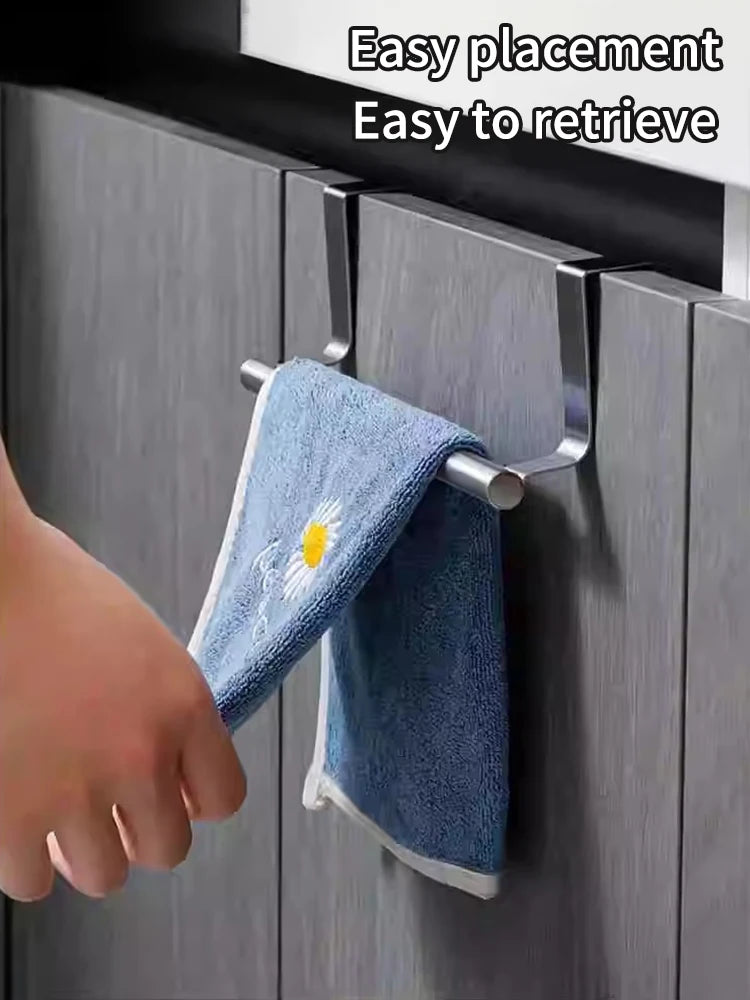 Non Perforated Stainless Steel Towel Rack, Towel Pole, Bathroom Single Pole Towel Rack, Cabinet Door Pendant, Storage Rack