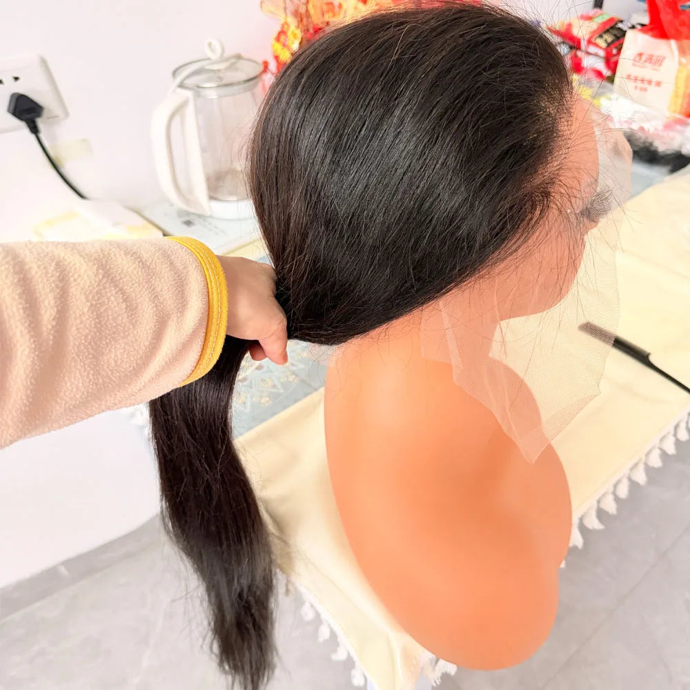 40 Inch Bone Straight Human Hair Wig 13x4 13x6 HD Transparent Lace Wigs Brazilian Full Lace Frontal Wig For Women 300% Density