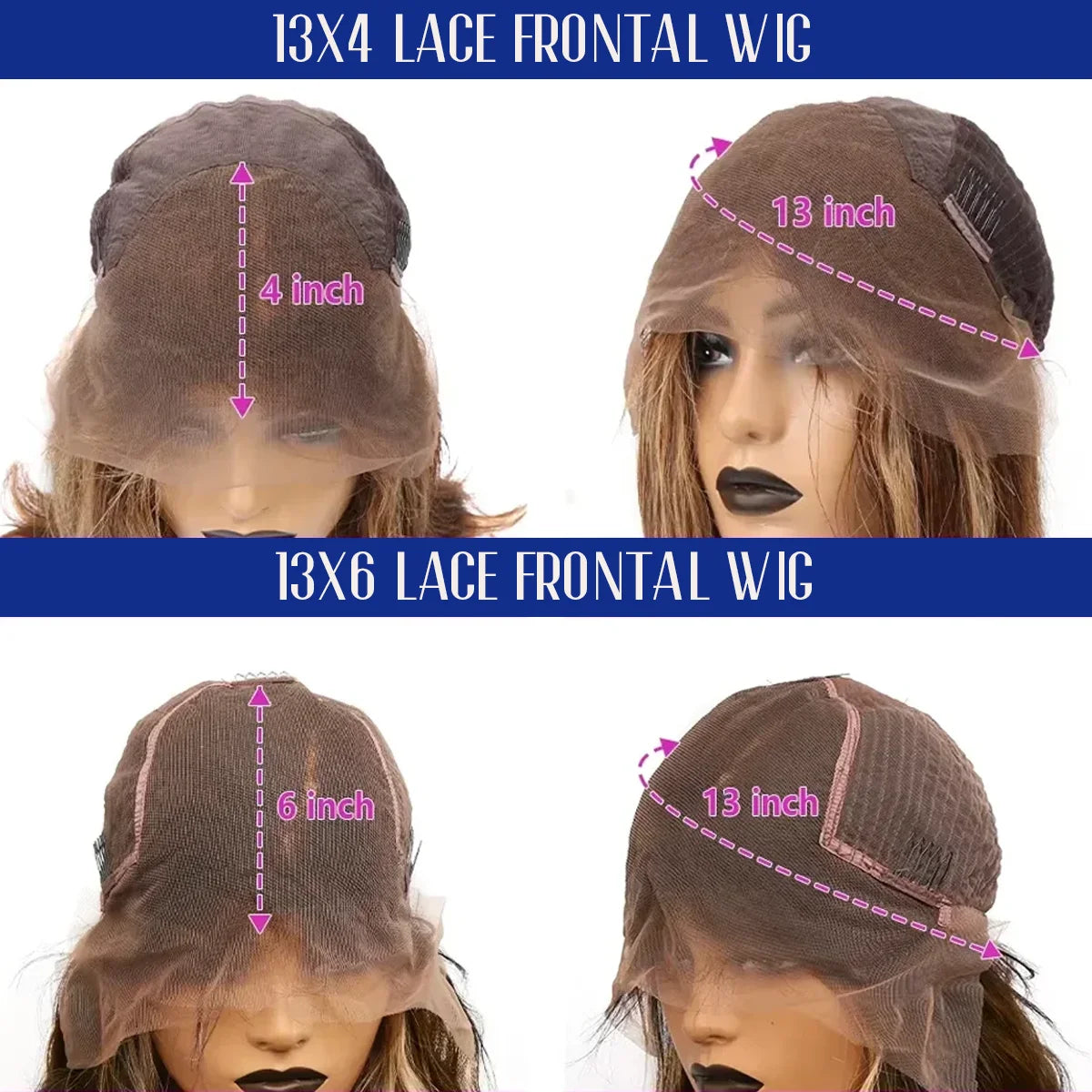 P4/27 Highlight Body Wave 40 Inch Long-length & 200% High Density Human Hair Wigs HD Transparent Skin-melt Swiss Lace Frontal Wig