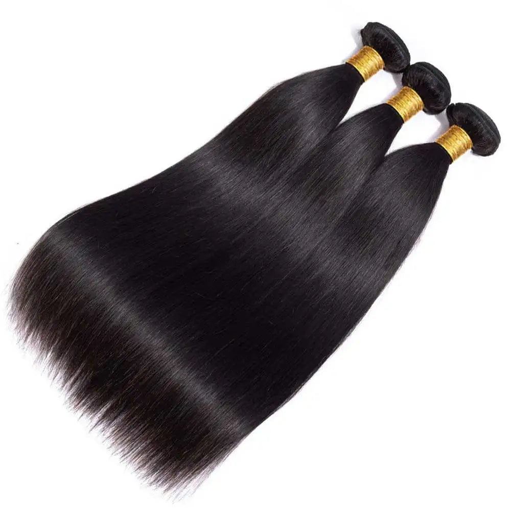 12-42 Inch Bone Straight Human Hair Bundles Brazilian Human Hair Weave Human Hair Long Remy Hair Extension Natural Black
