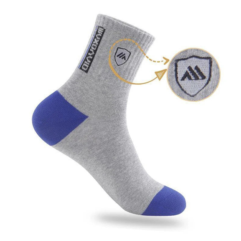 5 Pairs Men's Comfortable Breathable Crew Socks Soft Warm Elastic Sports Socks for Spring Autumn Winter Daily Casual Wear
