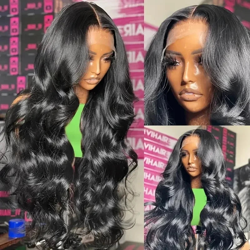 180% Density Brazilian Human Hair Wigs Pre Plucked Hd 13x4 Lace Front Wig Bleached Knots Transparent Lace Frontal Wig