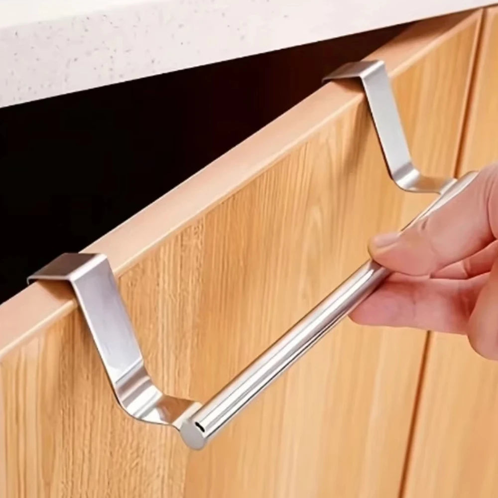 Non Perforated Stainless Steel Towel Rack, Towel Pole, Bathroom Single Pole Towel Rack, Cabinet Door Pendant, Storage Rack