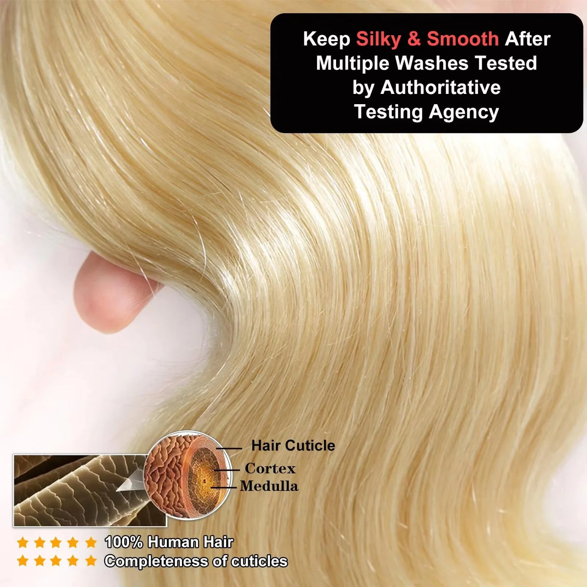 613 Blonde Bundles Body Wave Human Hair 22" 24" 26" 12A  613 Blonde Body Wave Human Hair 3/4 Bundles Unprocessed Virgin Vietnamese Human Hair Bundles