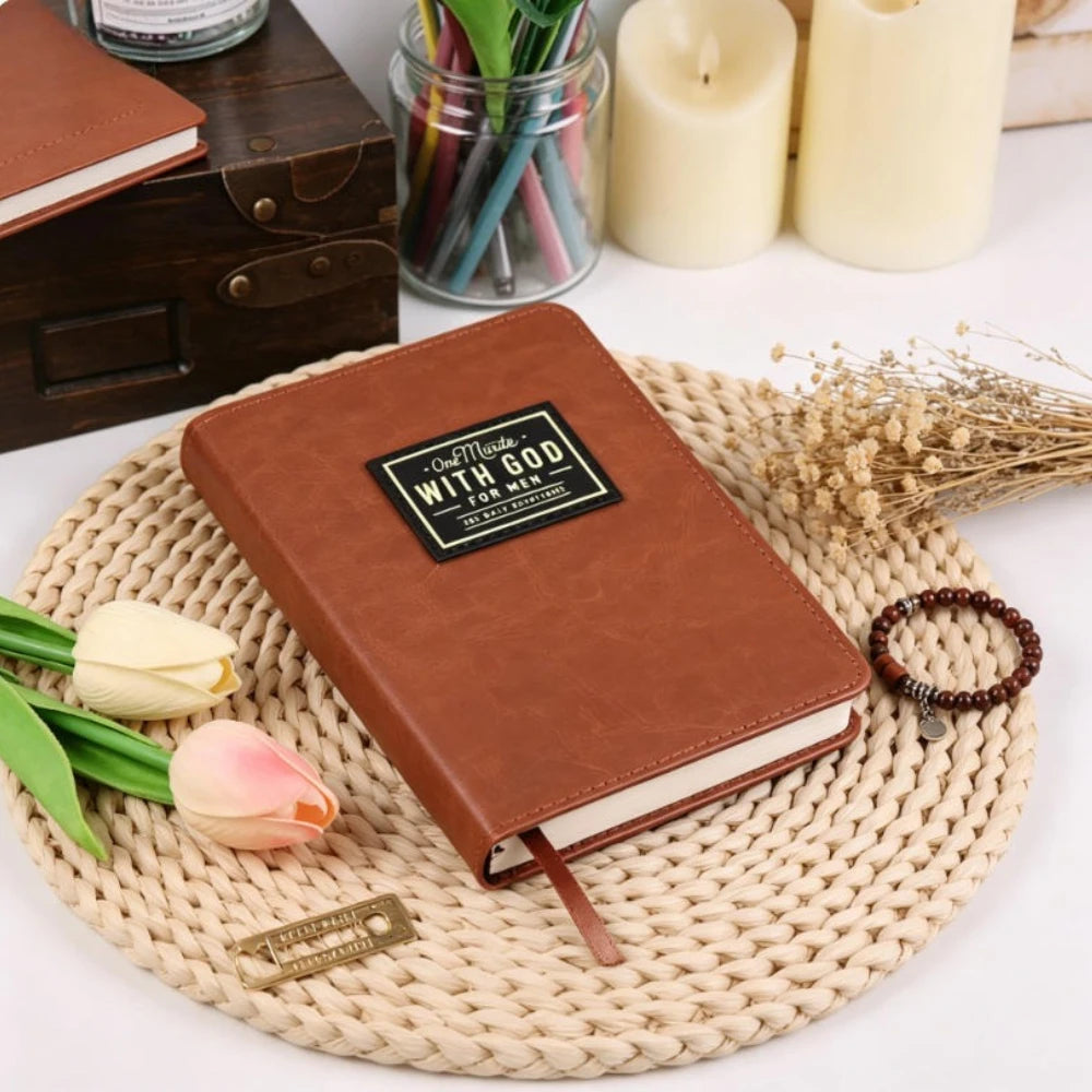 One Minute with God for Men 365 Devotions, Brown Faux Leather Flexcove Books