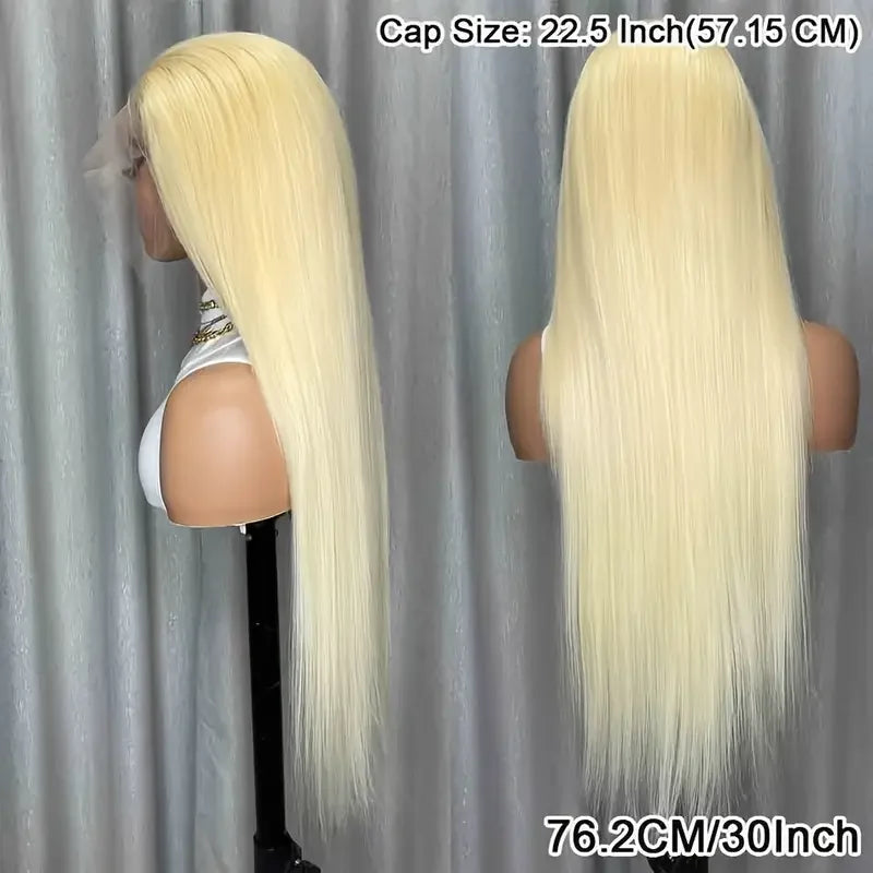 40Inch Straight Blonde 613 Blonde Human Hair Lace Frontal Wig 13x6 Transparent Blonde Lace Front Wigs Pre Plucked Human Hair Wig