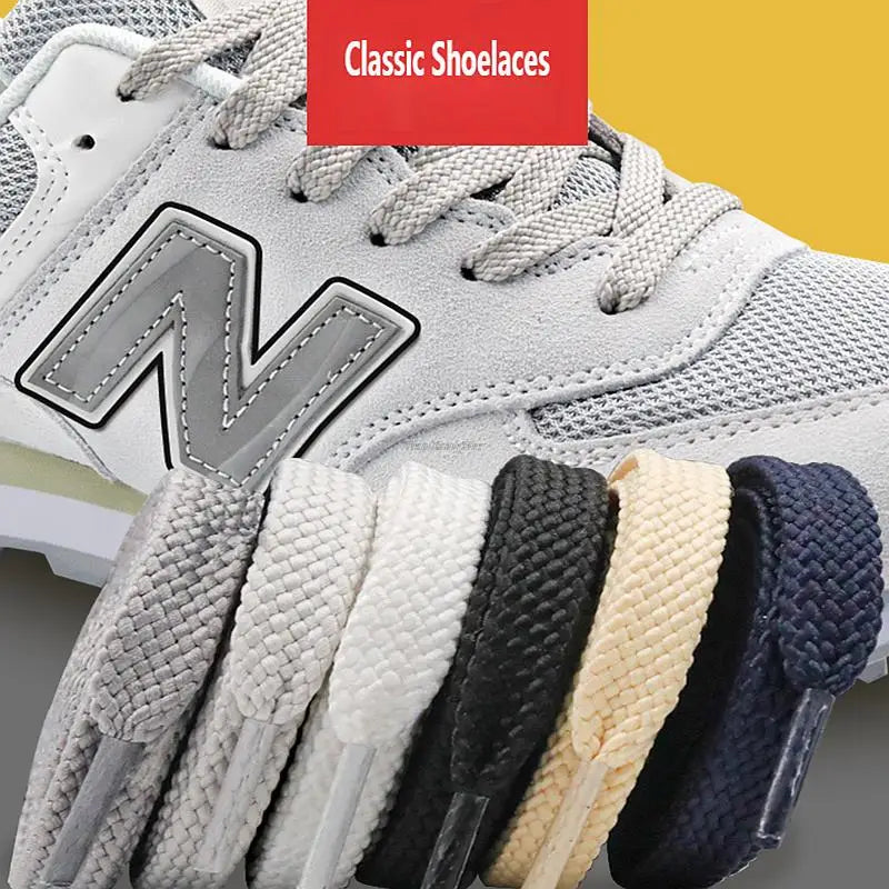 1Pair New Flat Classic Shoelaces for Sneakers Casual Shoe laces White Black Sports Shoelace Shoes Balanc String Shoe Accessories