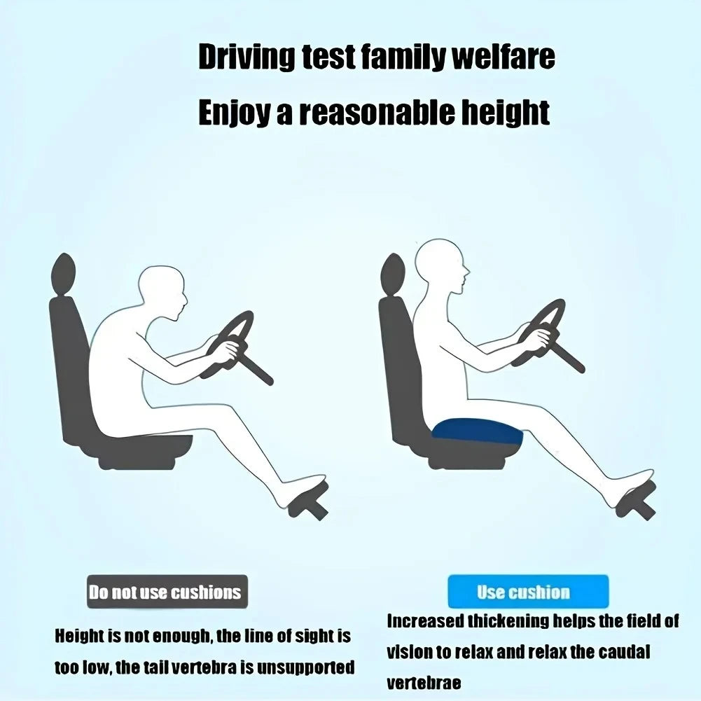 1pc 3D Lumbar Support Car Cushion, Memory Foam Ergonomic for Lower Back Pain Relief, Also for Office & Wheelchair Use