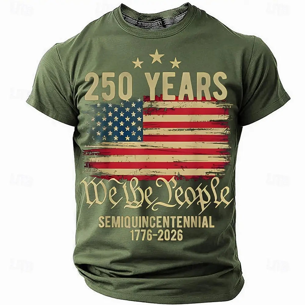 America 250th Birthday Eagle Flag 250 Years 1776-2026 Unisex Men's T-Shirts Casual Style Man Women Tees Vintage Men's Clothing