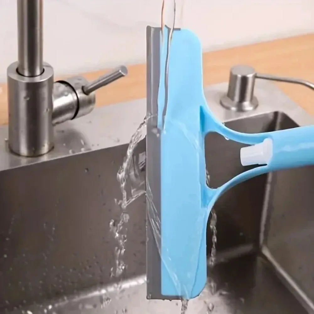 Home-use multi-functional glass cleaner, equipped with a watering can, combines three-in-one glass and window scraper functions