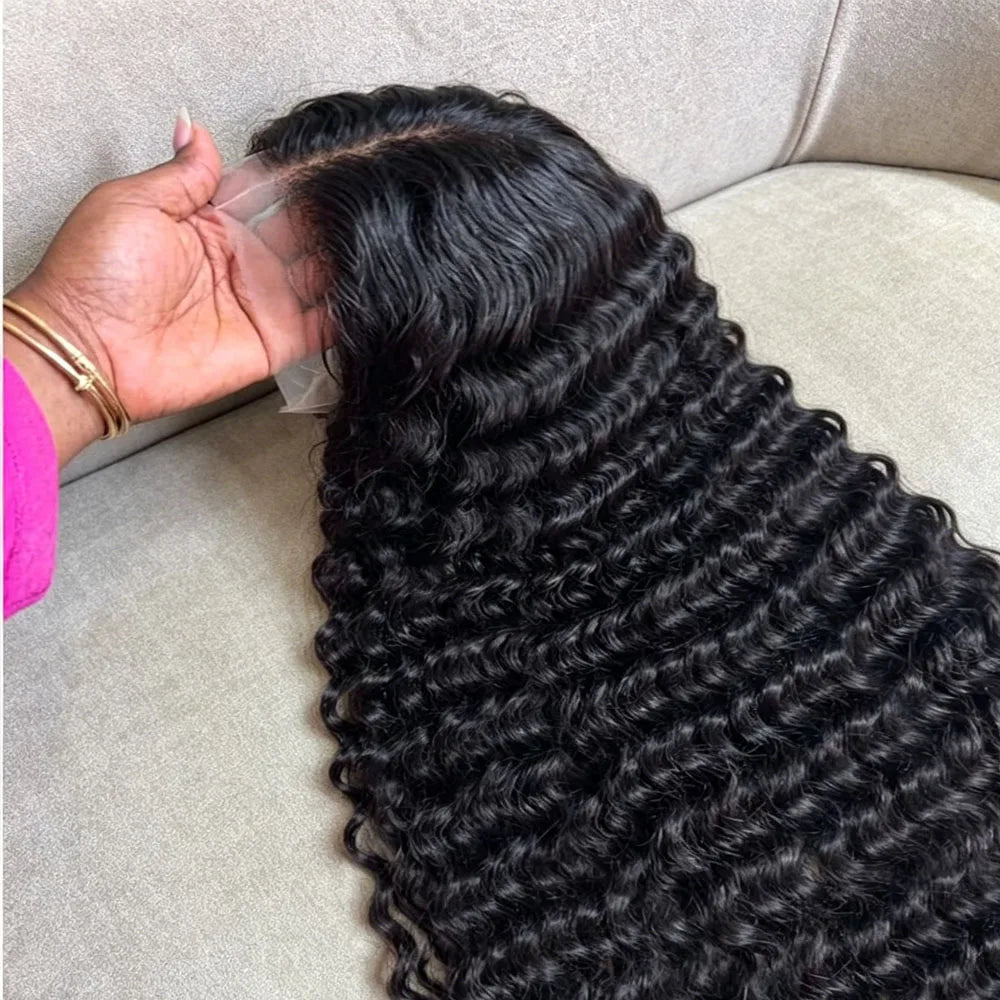 13x6 HD Lace Loose Deep Wave Frontal Wigs 42 Inch Deep Curly Lace Front Human Hair Wigs Preplucked Glueless Wig Human Hair