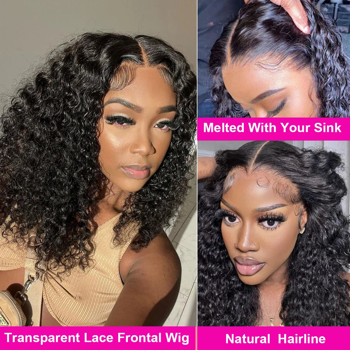 13x4 Lace Closure Wig 100% Human Hair Wig Deep Curly Wig Jerry Curly Short Bob Wig With Baby Hair Deep Wave Double Draw Wig For Black Women
