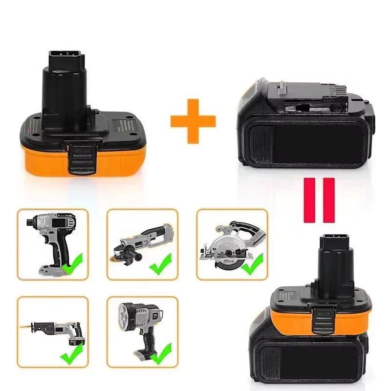 Battery Adapter DCA1820 for Dewal，18V Tools Convert for Dewal 20V Lithium Battery for Dewal 18V Battery，DC9096 DE9098 DE909