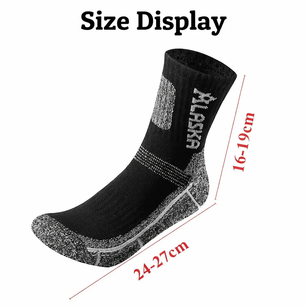 2 Pairs Winter Thermal Men Sports Socks Outdoor Warm Cycling Running Hiking Skiing Breathable Professional Crew Socks