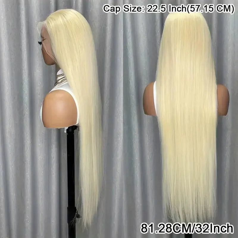 40Inch Straight Blonde 613 Blonde Human Hair Lace Frontal Wig 13x6 Transparent Blonde Lace Front Wigs Pre Plucked Human Hair Wig