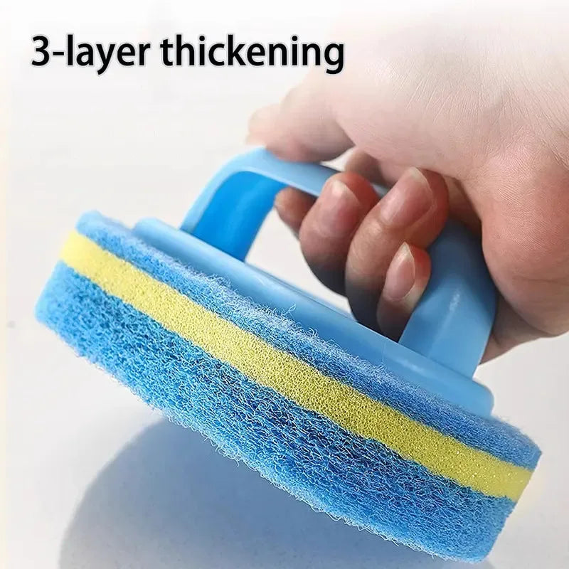1PC Kitchen Cleaning Brush with Handle - Pot Washing High-Density Thick Scouring Pad Ceramic Tile Wall Cleaning Brush