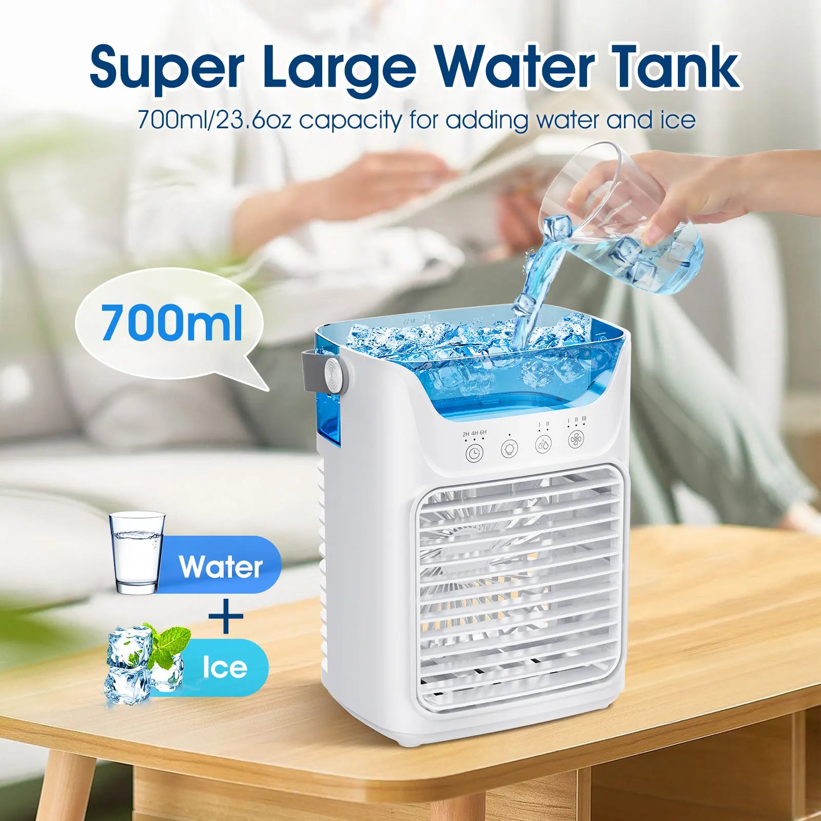 Portable Mini Desktop Air Conditioner Fan with Timer Small Room Spray Water AC for Cooling  Air Conditioning for Room