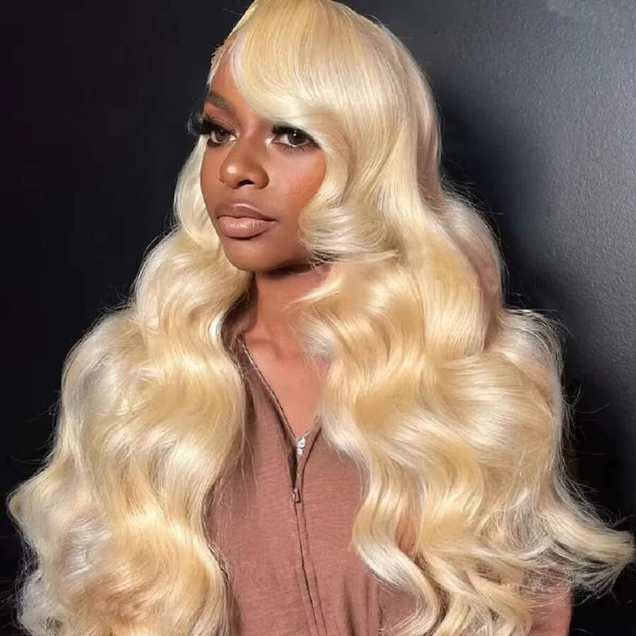 613  Human Hair Body Wave 13x6 Lace Front Wig  Blonde Lace Frontal Wigs for Women 250 Density Natural Hairline With Baby Hair