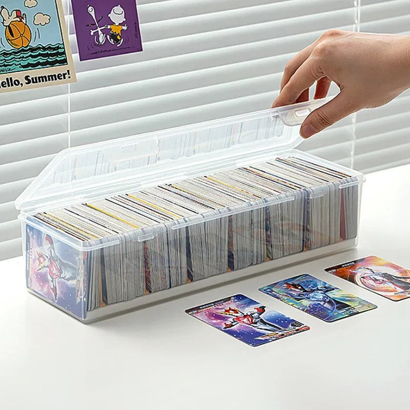 1Pc Clear Plastic Compartmentalized Organizer Box Holds 550+ Game Cards Storage Box With Adjustable Divider For PTCG/MTG Cards