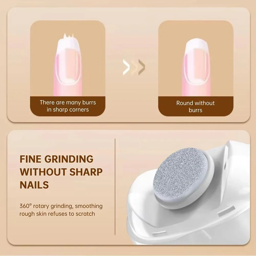 Universal Automatic Fingernail Grinder for Adults, Electric Nail Clipper with LED Light & 3 Speeds, Portable and Light Quiet
